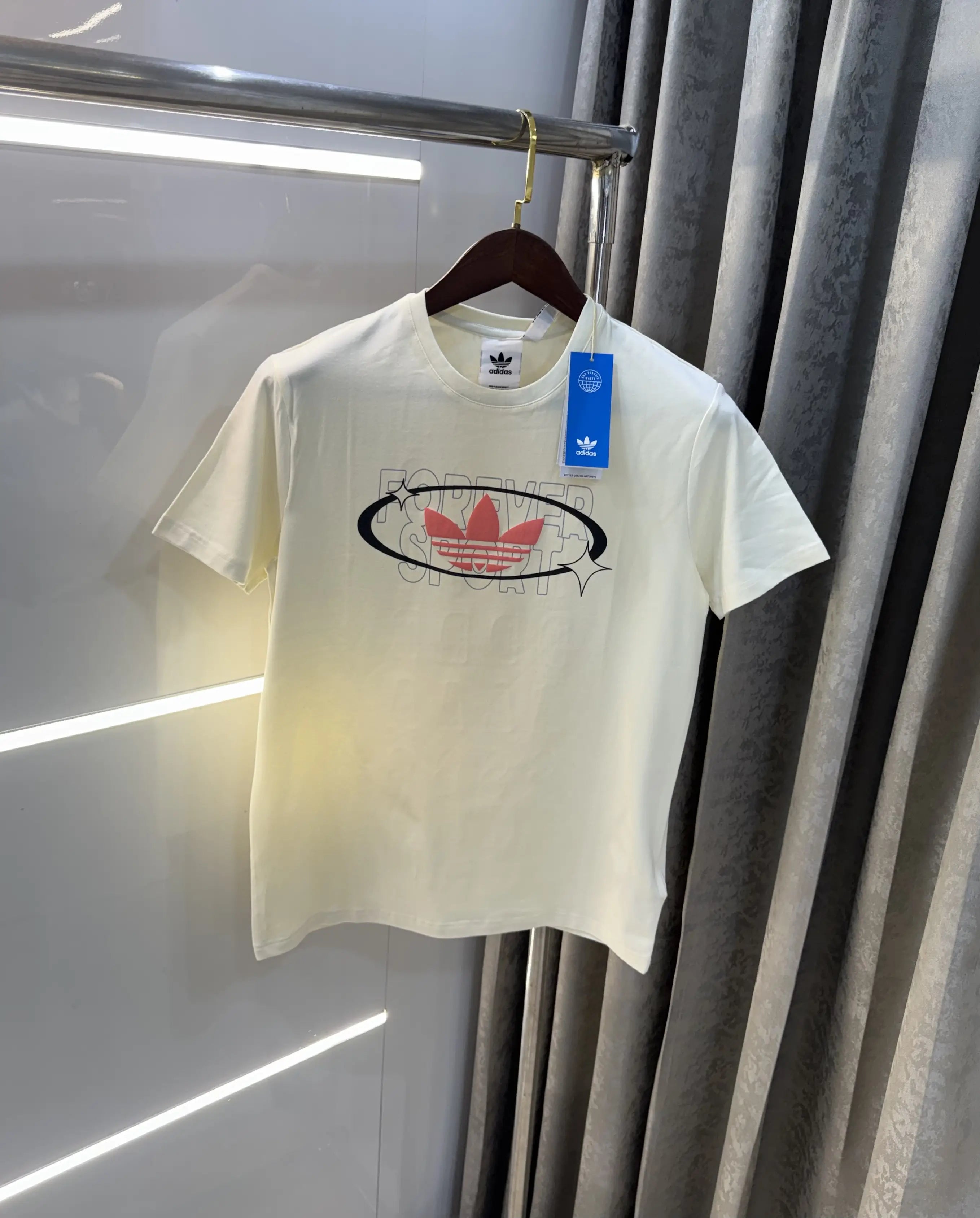 Adidas Cream Printed Premium Classic T-Shirt Secondary image