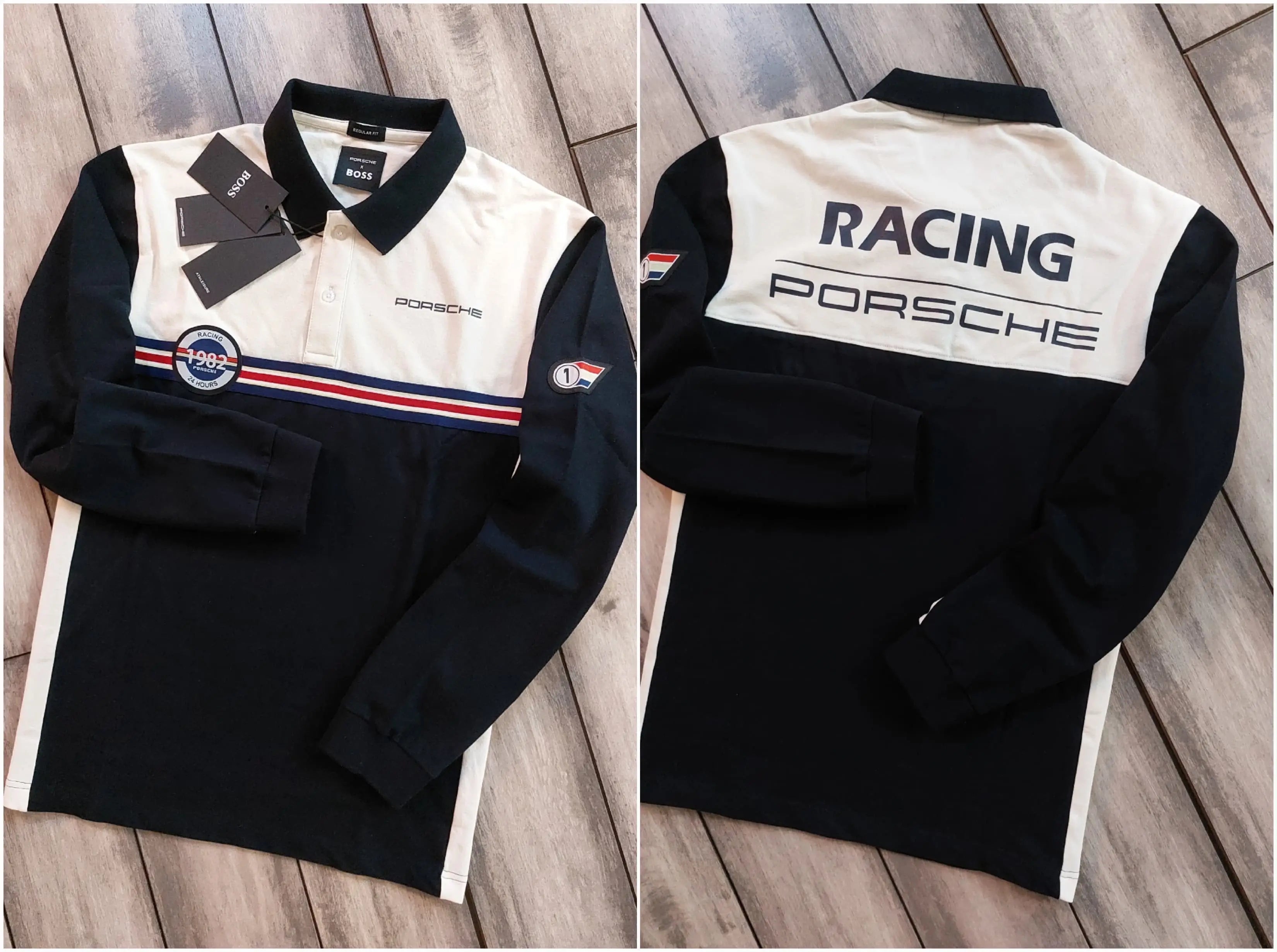 Hugo  Boss Cream Logo Work Premium Full Sleeve Polo T-Shirt Main image