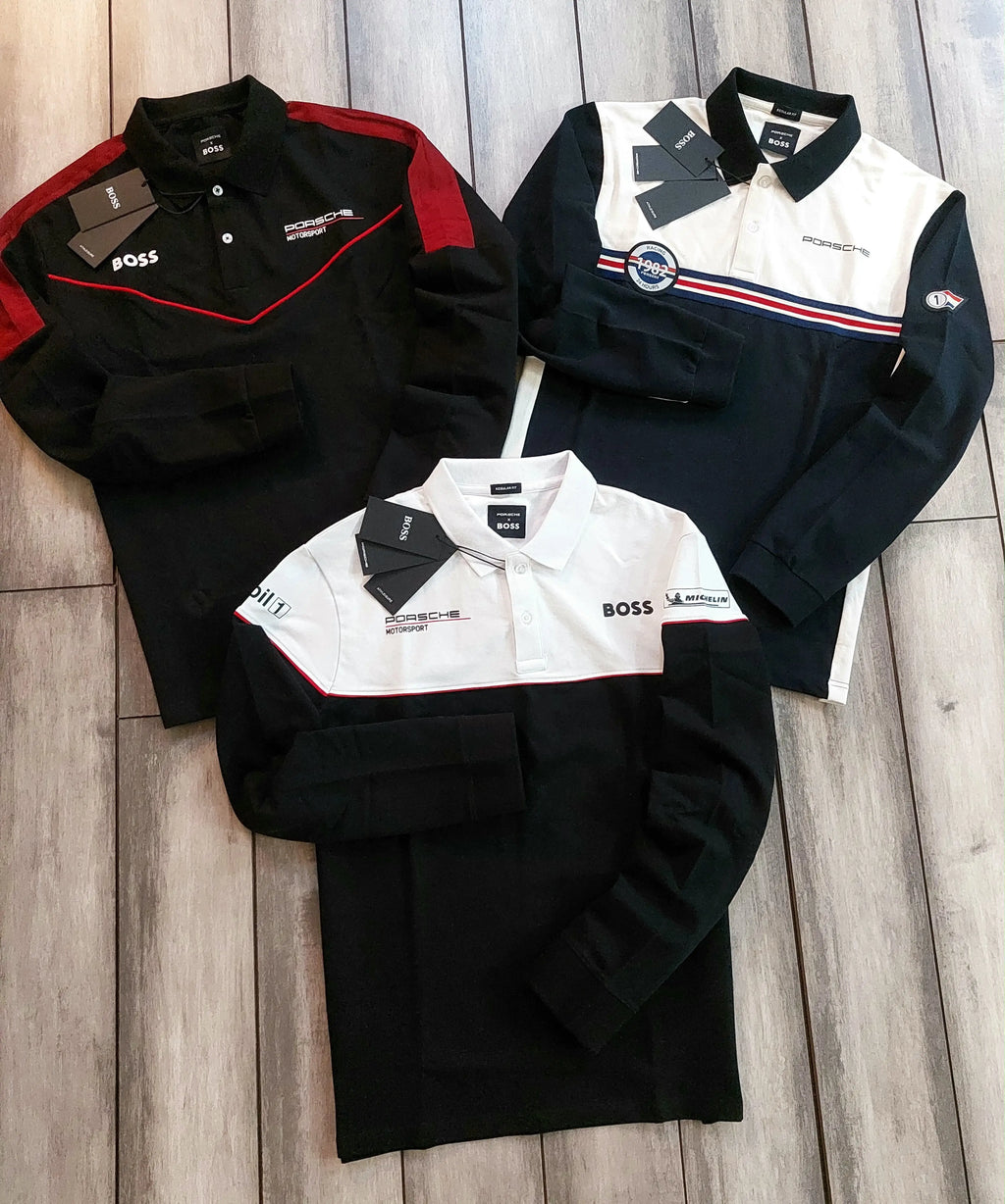 Hugo  Boss Black Logo Work Premium Full Sleeve Polo T-Shirt
