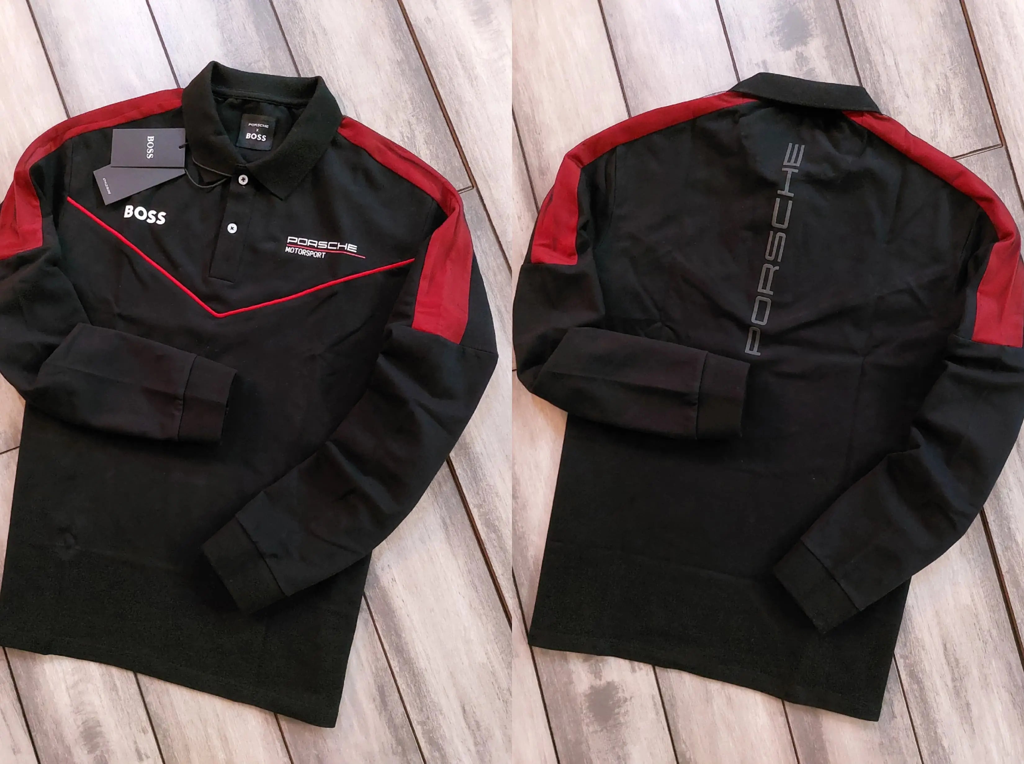 Hugo  Boss Black Logo Work Premium Full Sleeve Polo T-Shirt