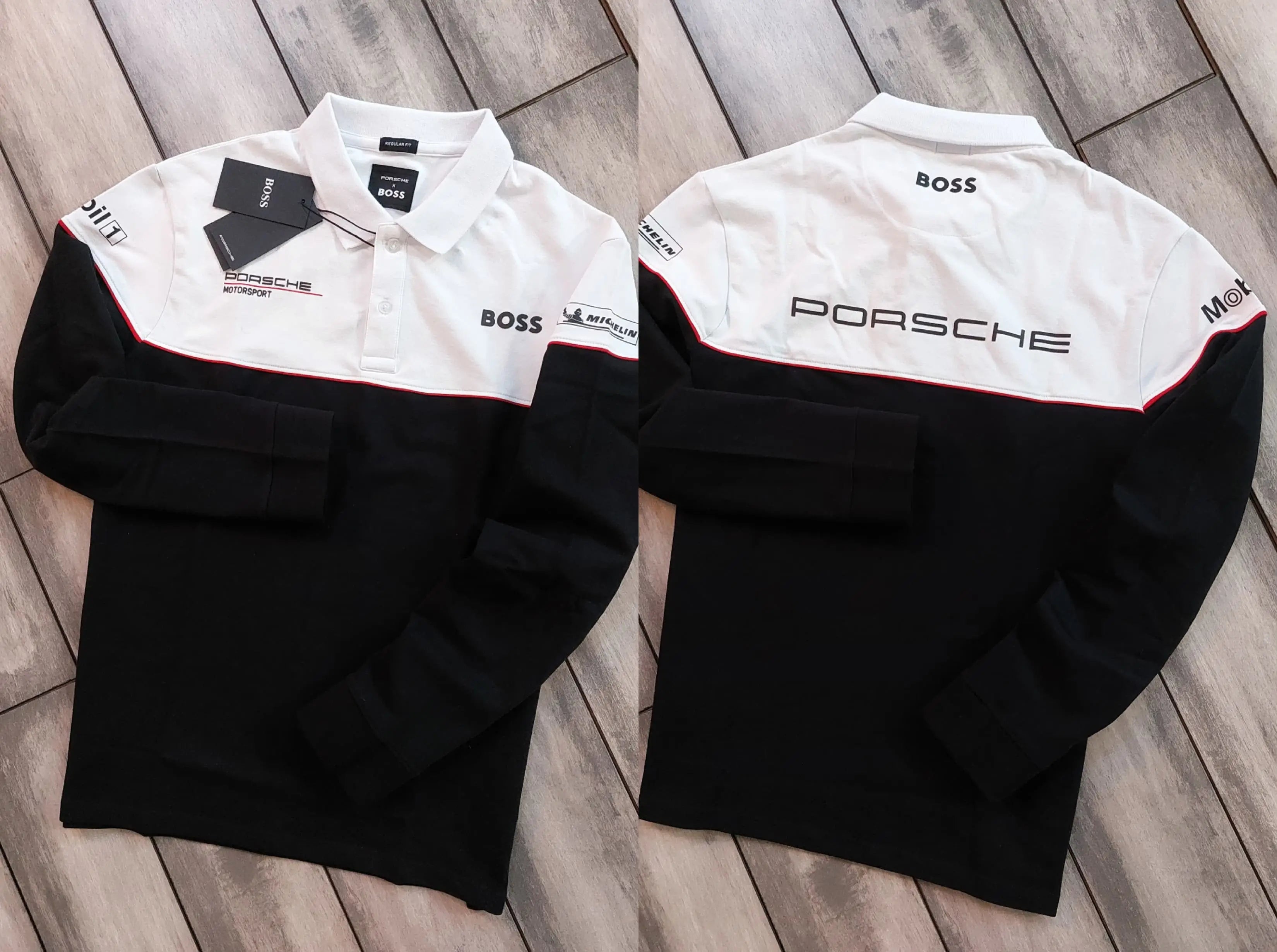 Hugo  Boss Black White Logo Work Premium Full Sleeve Polo T-Shirt Main image