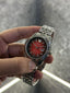 Seiko Mod Date Just Red Ombre Textured (Premium Quality)