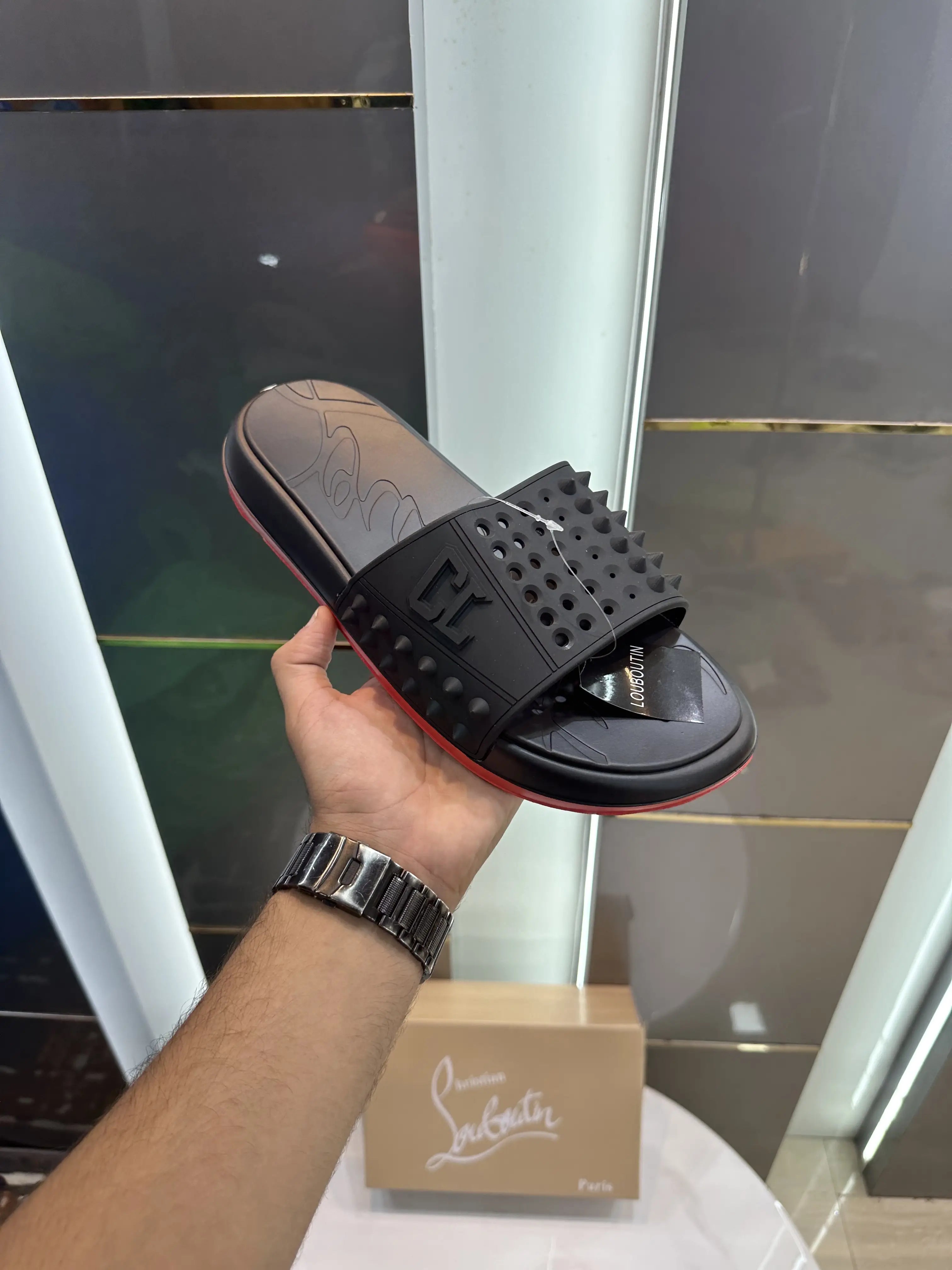 Christian_Louboutin_Take It Easy Black Premium Slide Secondary image