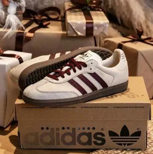 Adidass Samba OG Men s Wonder White Maroon With OG Box fix