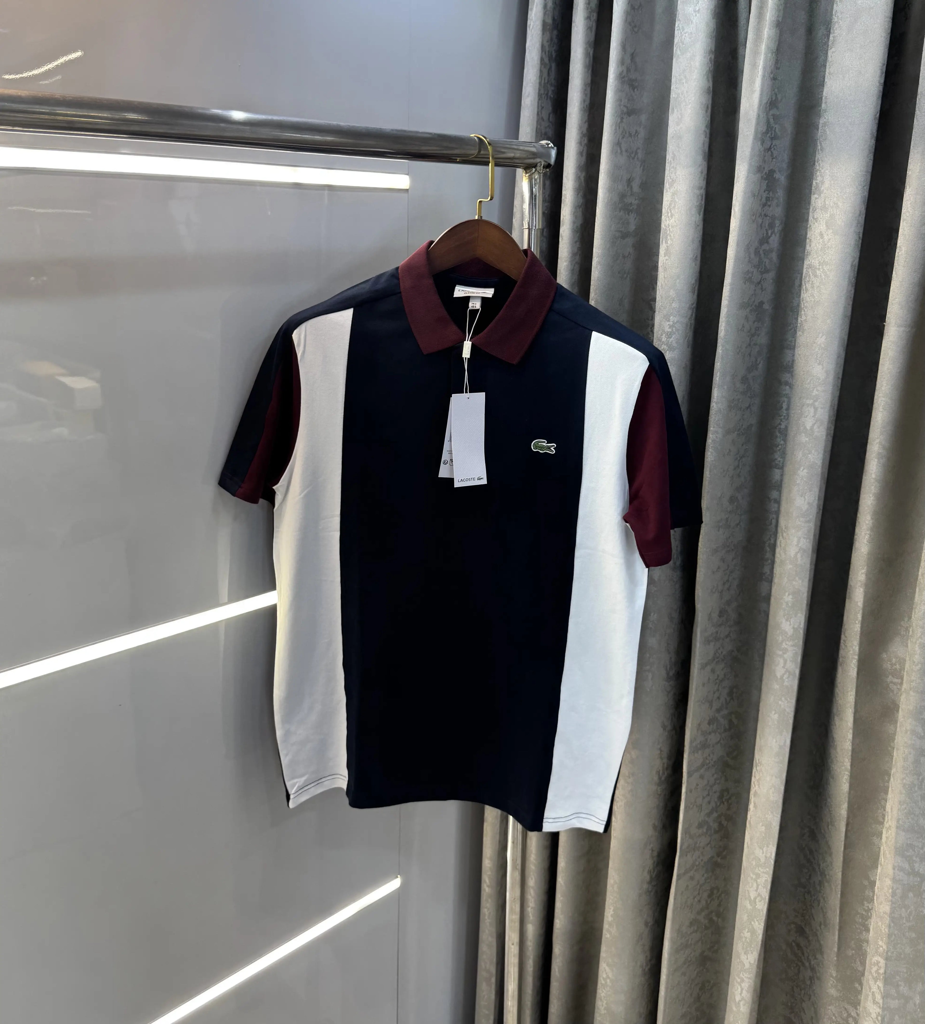 Lacost e Maroon Embroidery Logo Premium Polo T-Shirt