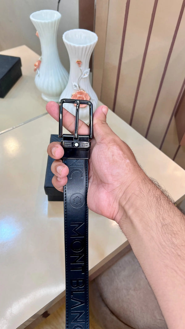 MONT BLANC IMP PREMIUM QUALITY EMBOSSED REVERSEABLE BELT WITH OG BOX MB-808