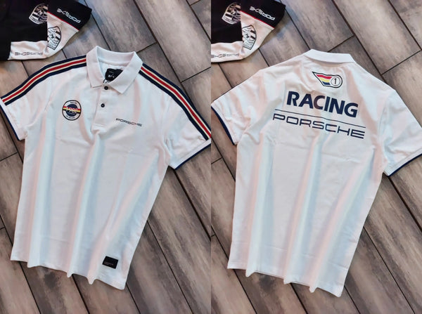 Hugo  Bos s X Porsche White Logo Work Premium Polo T-shirt