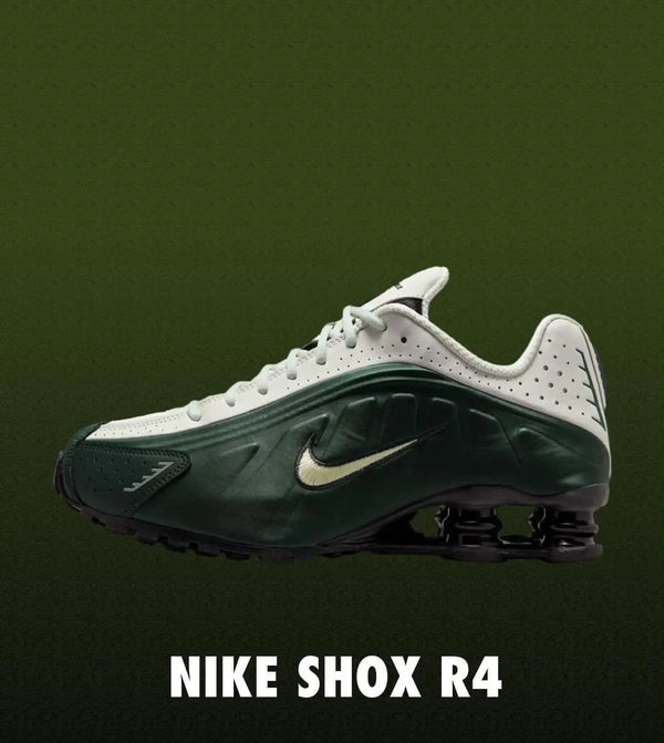 Nike_Shox R4 Black Spruce Olive Shoes