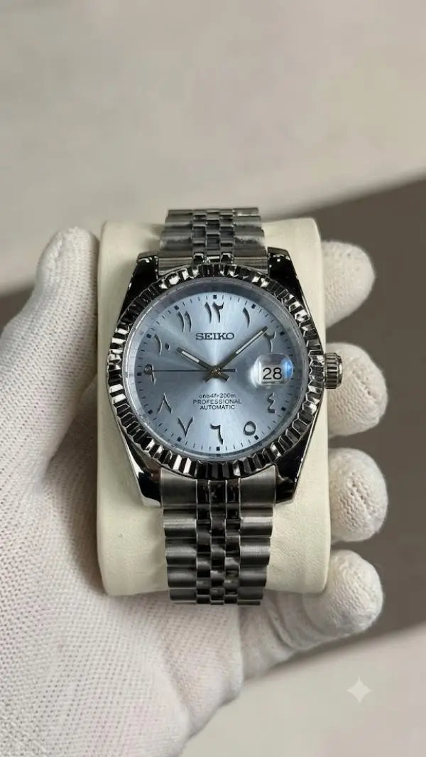 Seiko Mod Date Just Arabic Blue