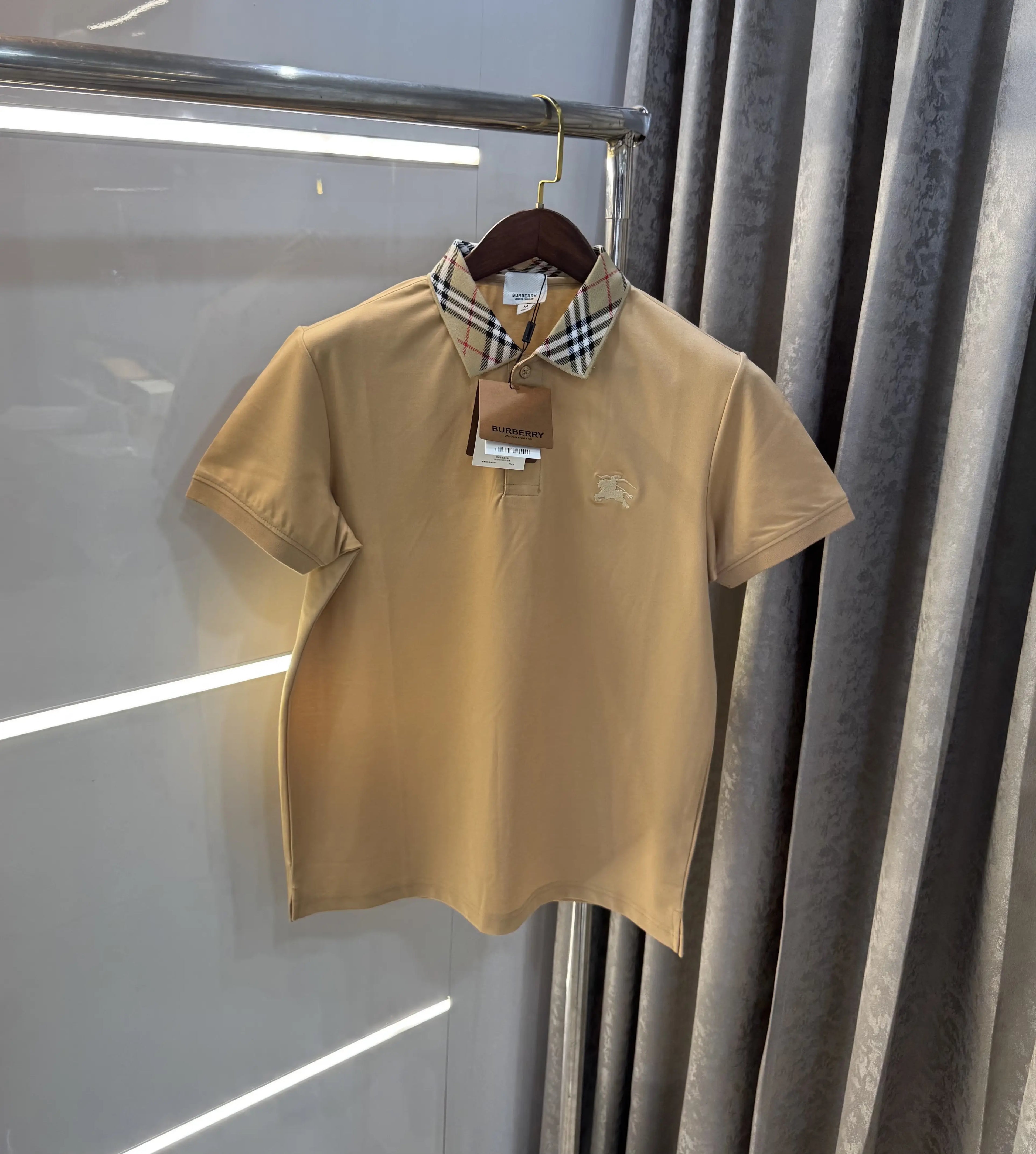 Burberr y Beige Imported Polo T-Shirt