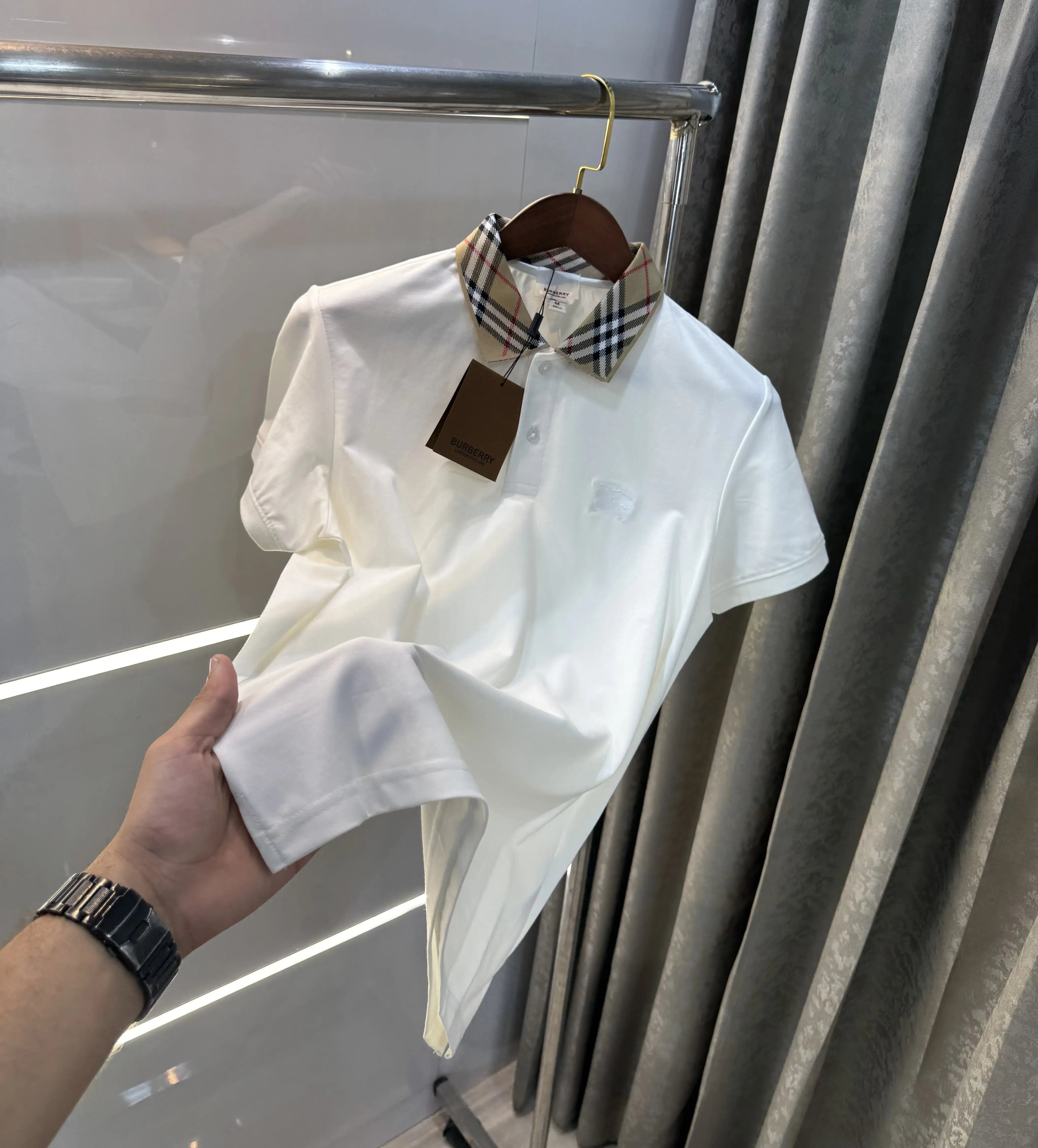 Burberr y White Imported Polo T-Shirt Secondary image