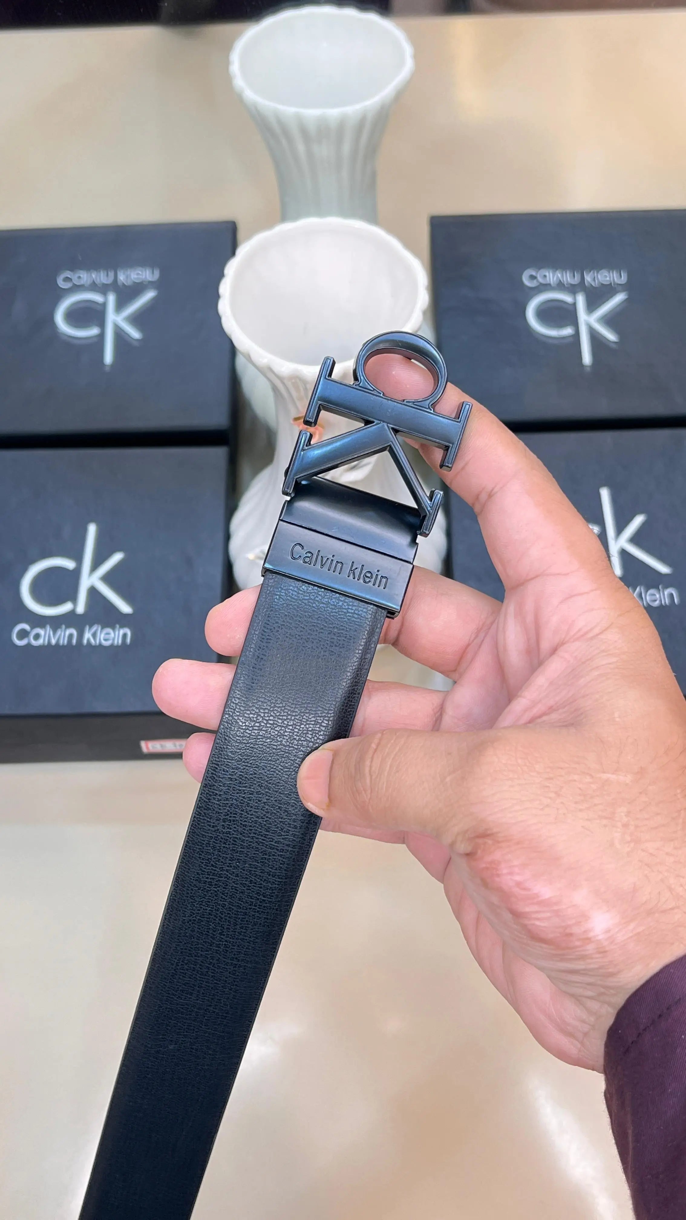 CK CALVIN KLEIN PREMIUM QUALITY REVERSEABLE BELT WITH OG BOX CK-109 Secondary image