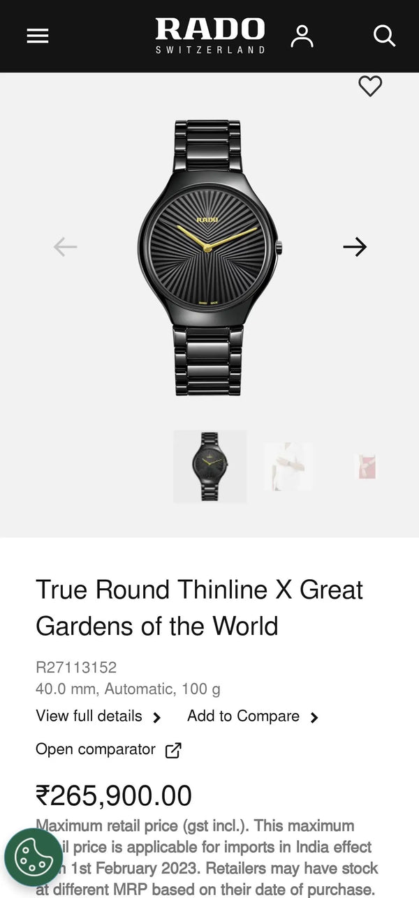 Rad o true Round thinline X Great Gardens of the world Black