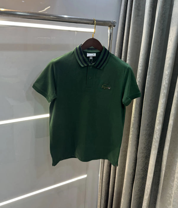 Lacost e Olive Green Embroidery Logo Premium Polo T-Shirt