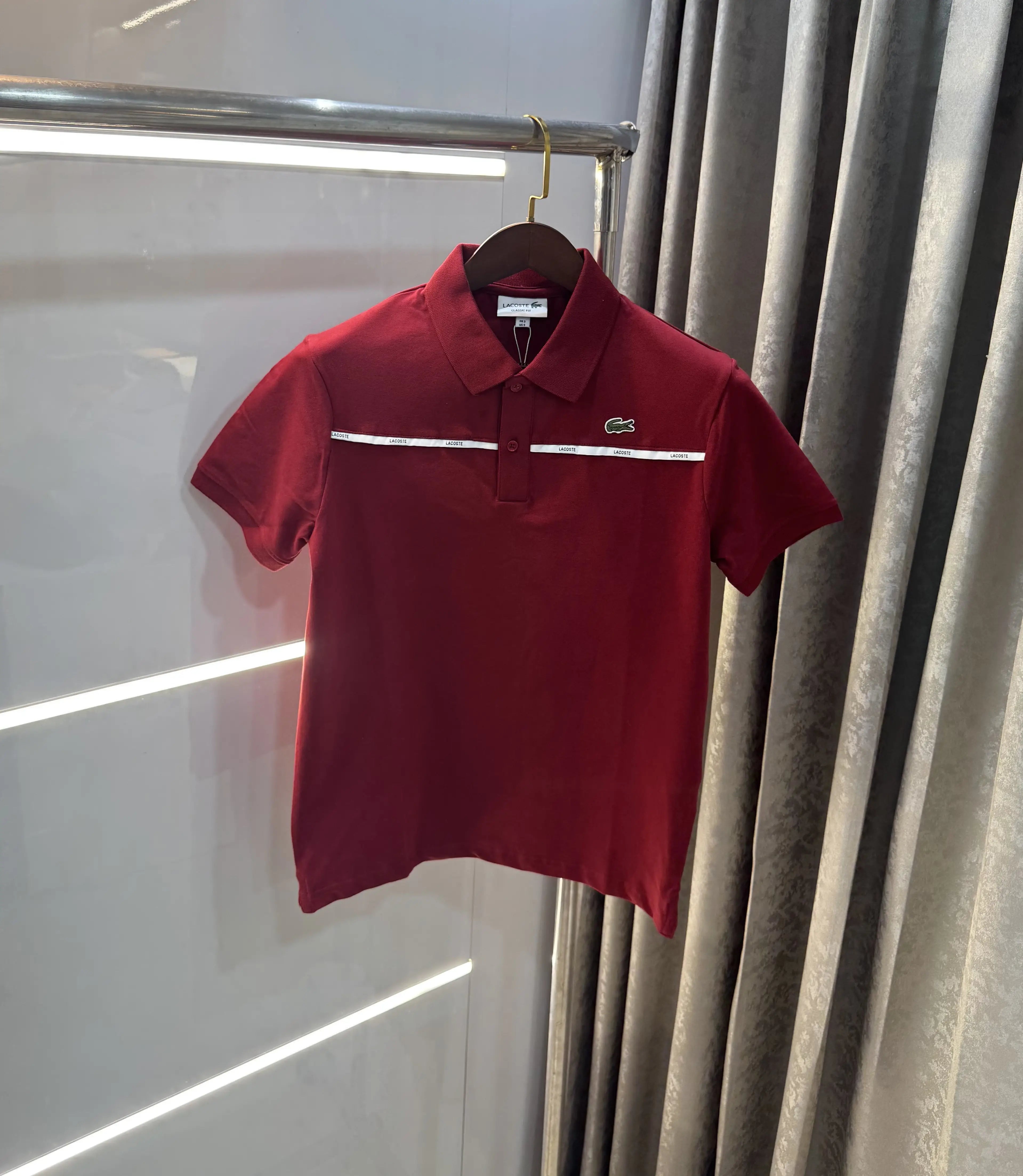 Lacost e Maroon Embroidery Logo Premium Polo T-Shirt Secondary image