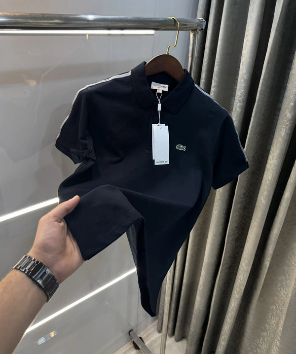 Lacost e Navy Blue Embroidery Logo Premium Polo T-Shirt