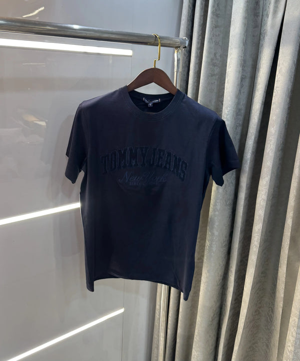 Tommy Hilfige Navy Blue Embroidery Logo Premium T-Shirt