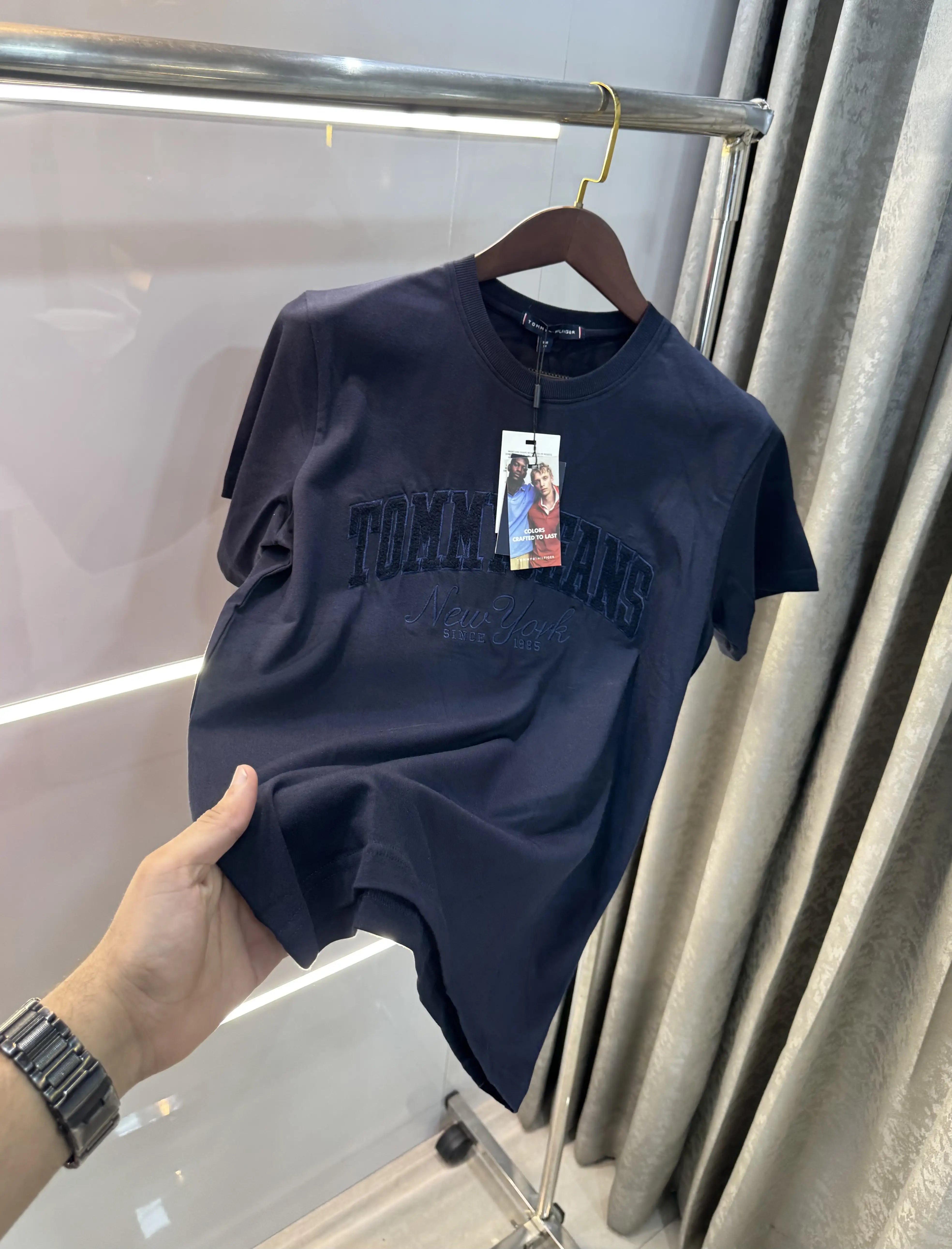 Tommy Hilfige Navy Blue Embroidery Logo Premium T-Shirt Main image