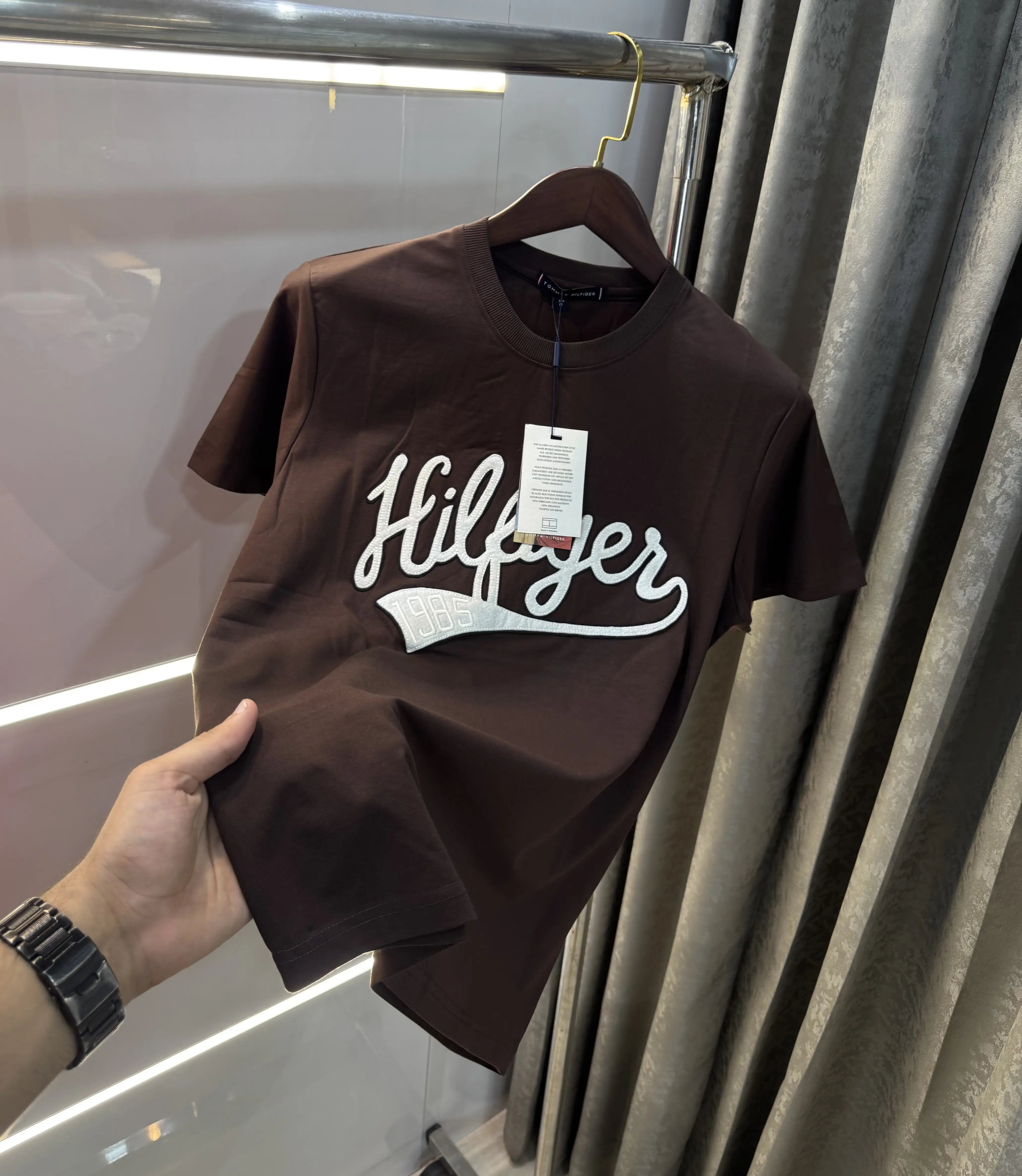 Tommy Hilfige Brown Embroidery Logo Premium T-Shirt Main image