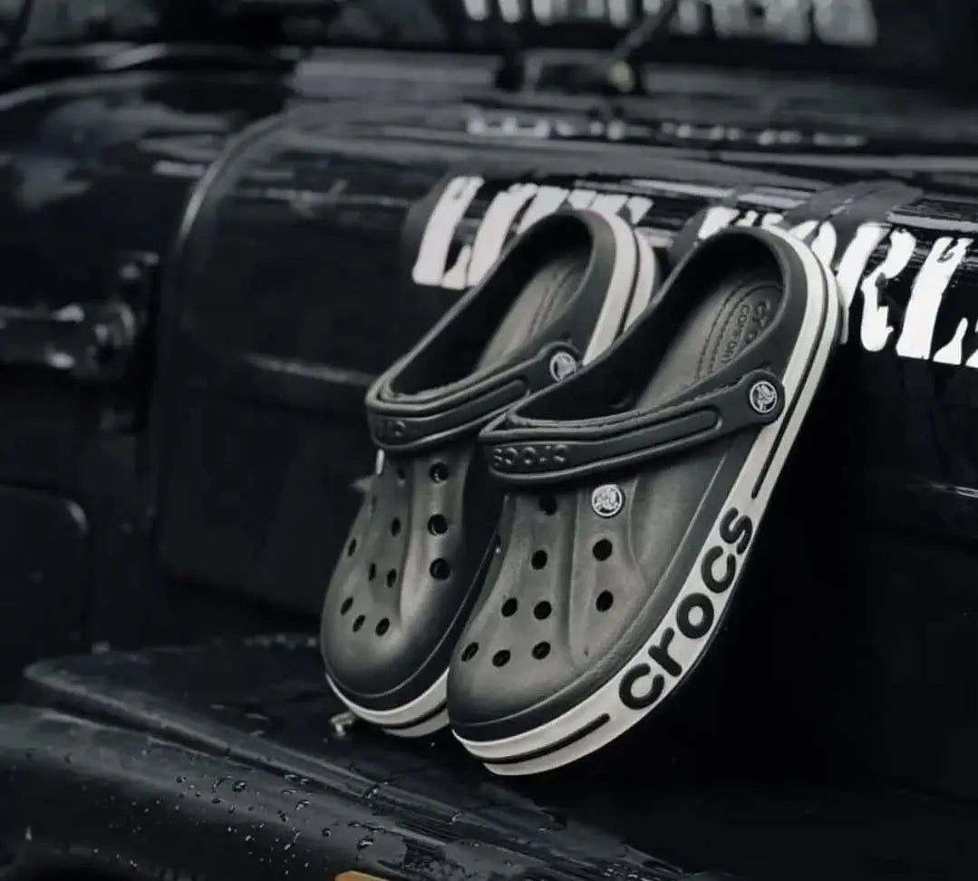 CROCS BAYABAND CLOGS BLACK WHITE(FIX)