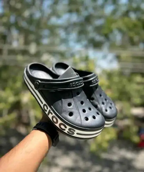 CROCS BAYABAND CLOGS BLACK WHITE(FIX)