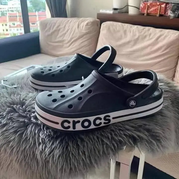 CROCS BAYABAND CLOGS BLACK WHITE(FIX)