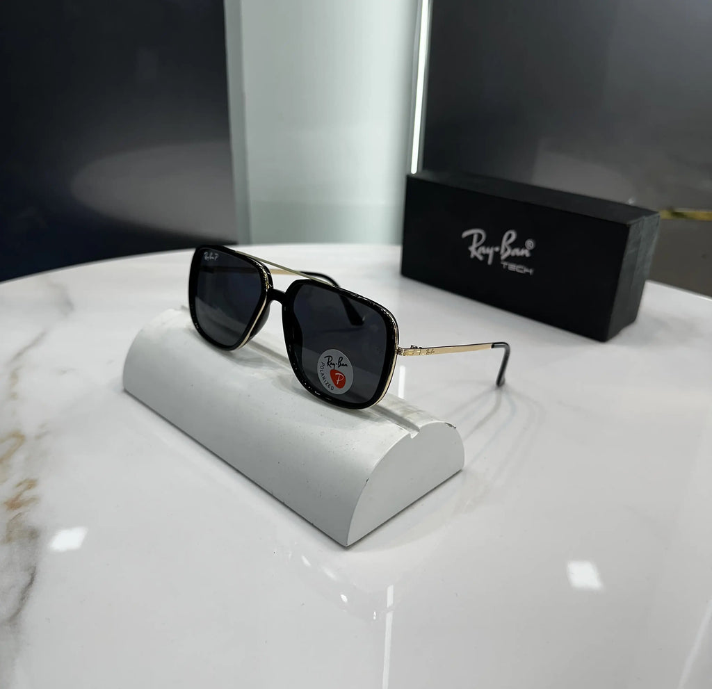RayBan Gold Black Metal Premium Shades 6523
