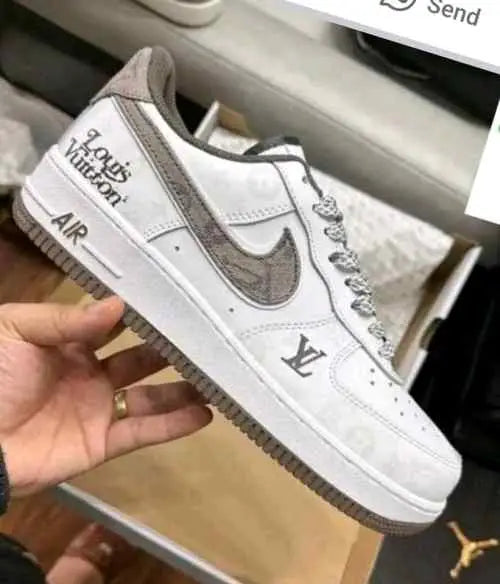nikee airforce 1 low x  louiss vuitton white brown sale