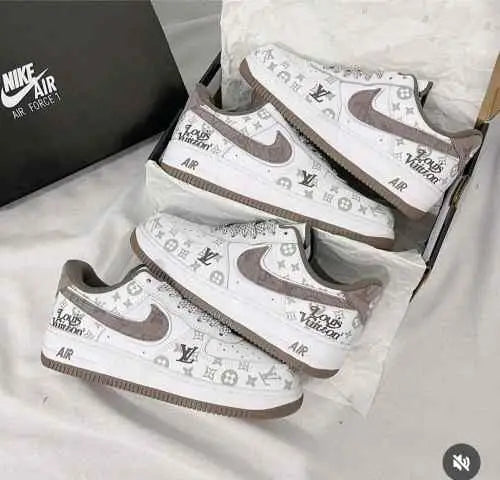 nikee airforce 1 low x  louiss vuitton white brown sale Main image