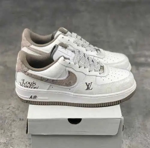 nikee airforce 1 low x  louiss vuitton white brown sale Secondary image