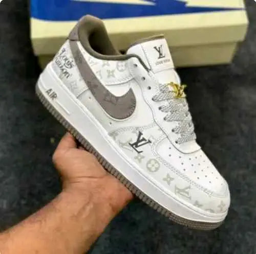 nikee airforce 1 low x  louiss vuitton white brown sale