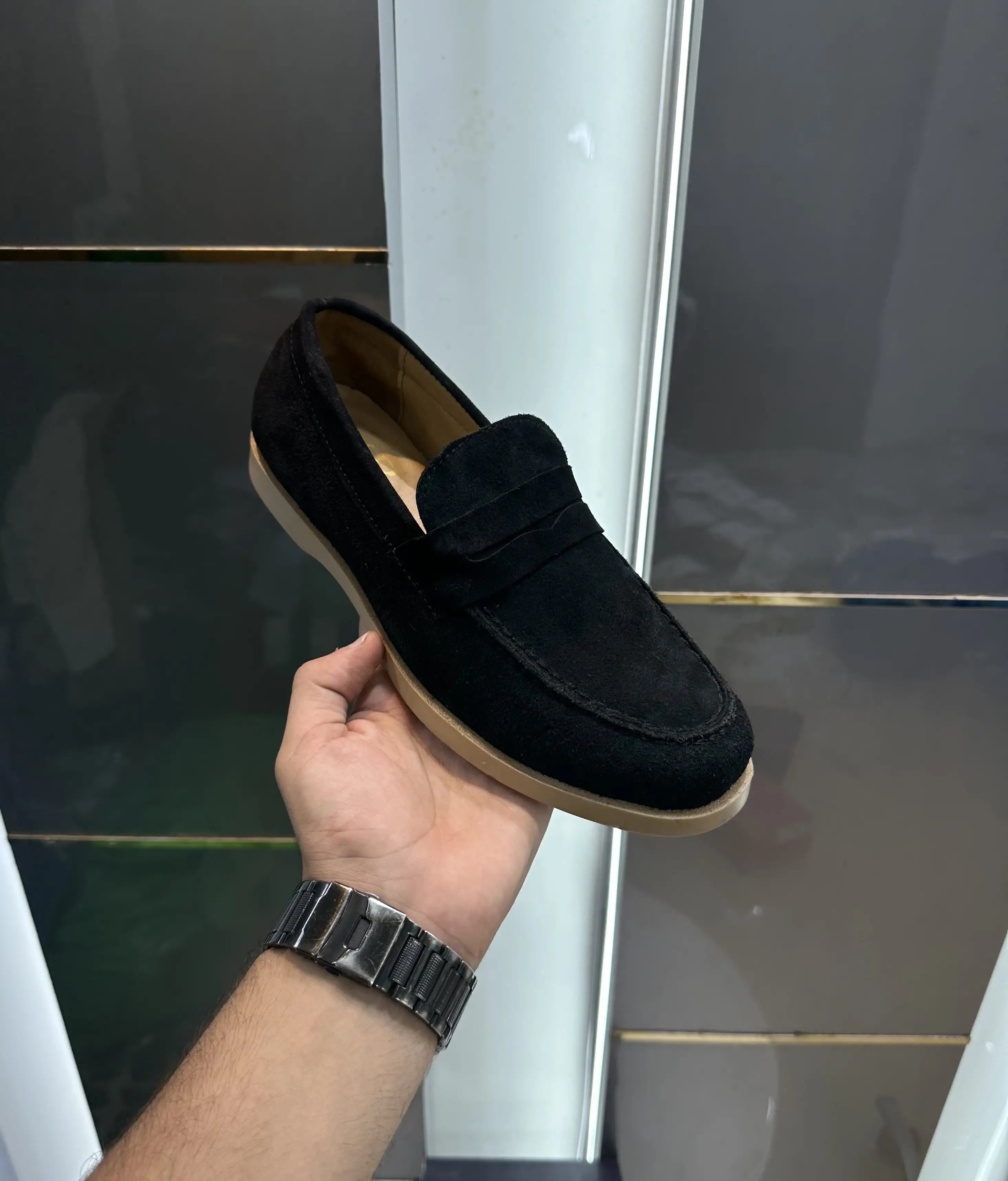 Dior_Black Premium Suede Leather Formal Secondary image
