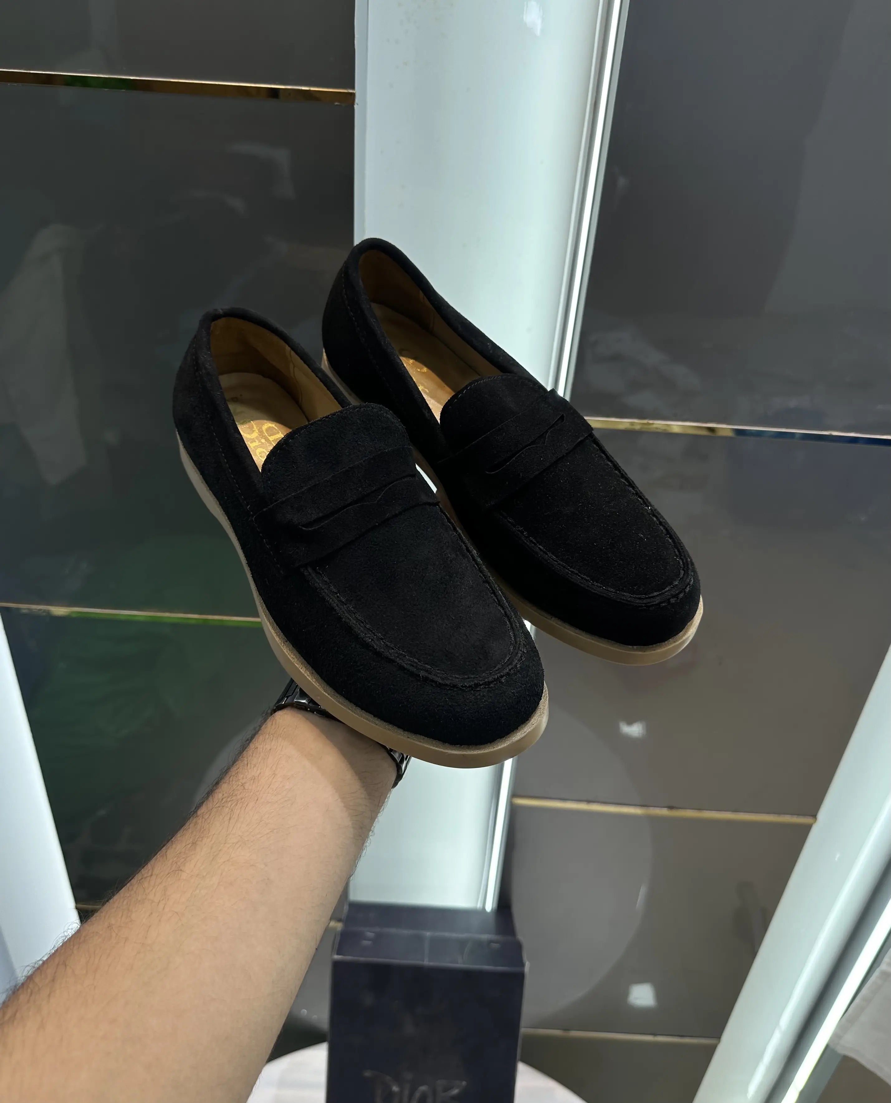 Dior_Black Premium Suede Leather Formal