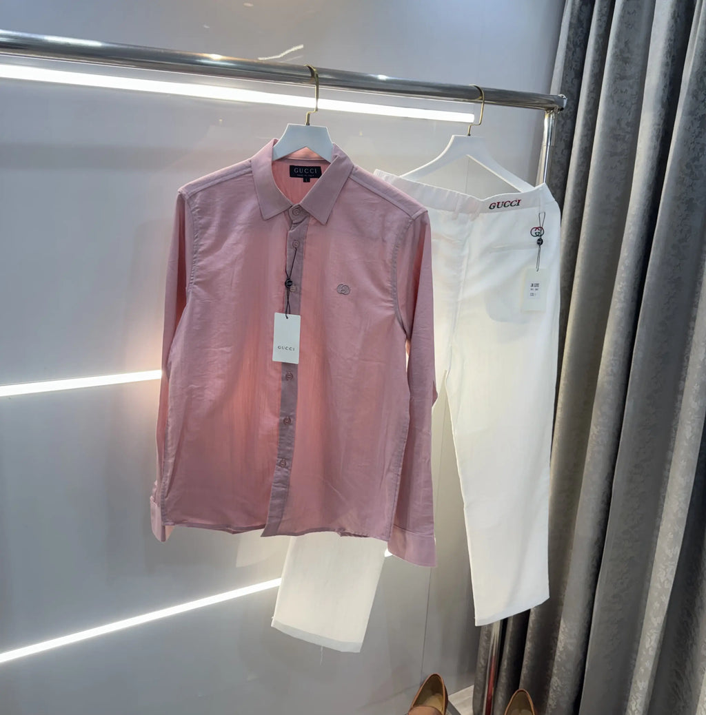 Gucc i Pink White Italian Imported Combo