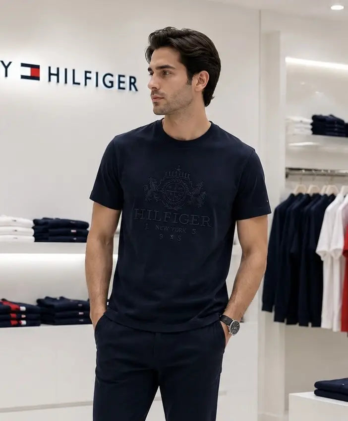 Tommy Hilfige r Navy Blue Embroidery Logo Premium T-Shirt Main image
