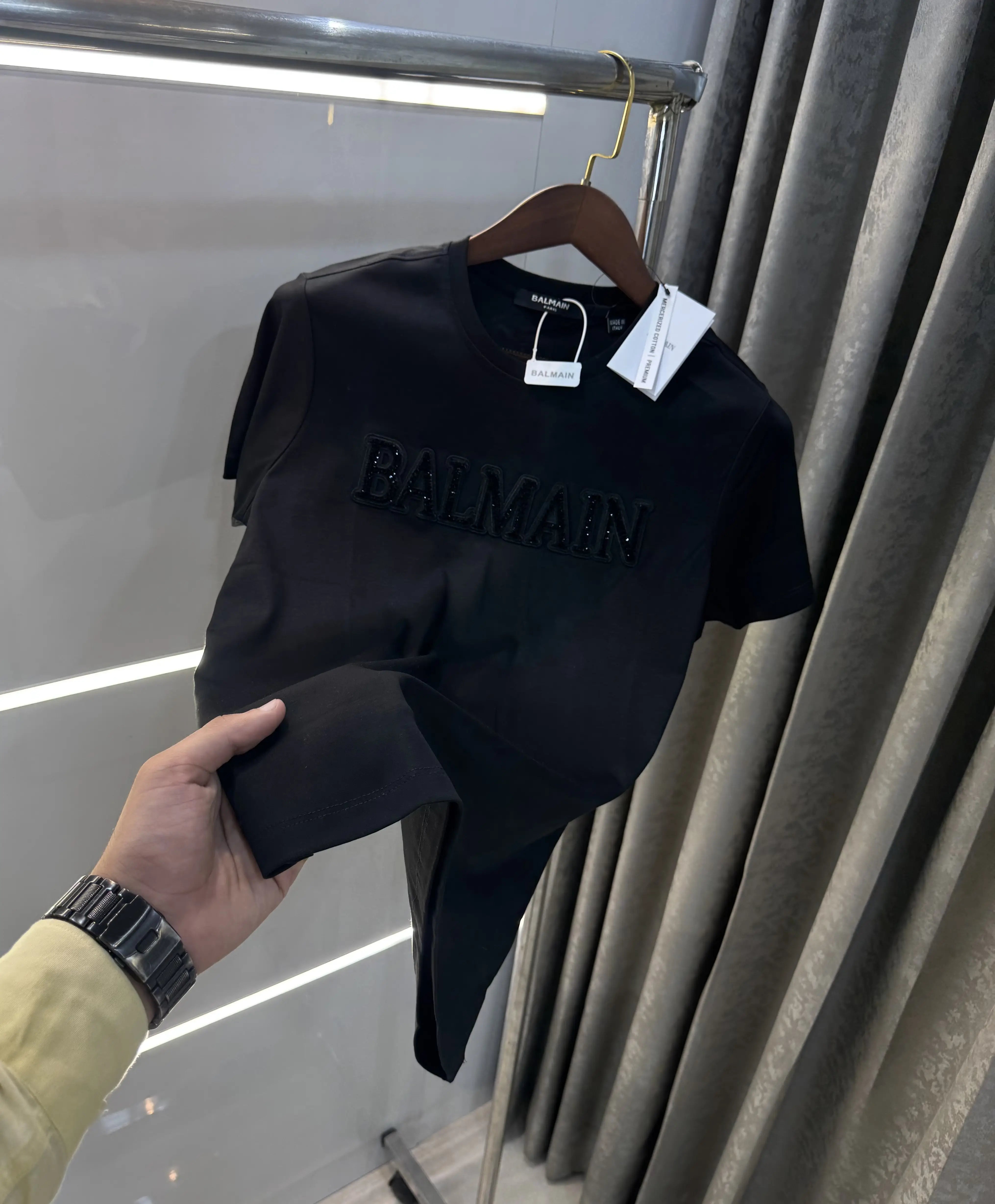Balmai n Paris Black Logo Work Imported T-Shirt Secondary image