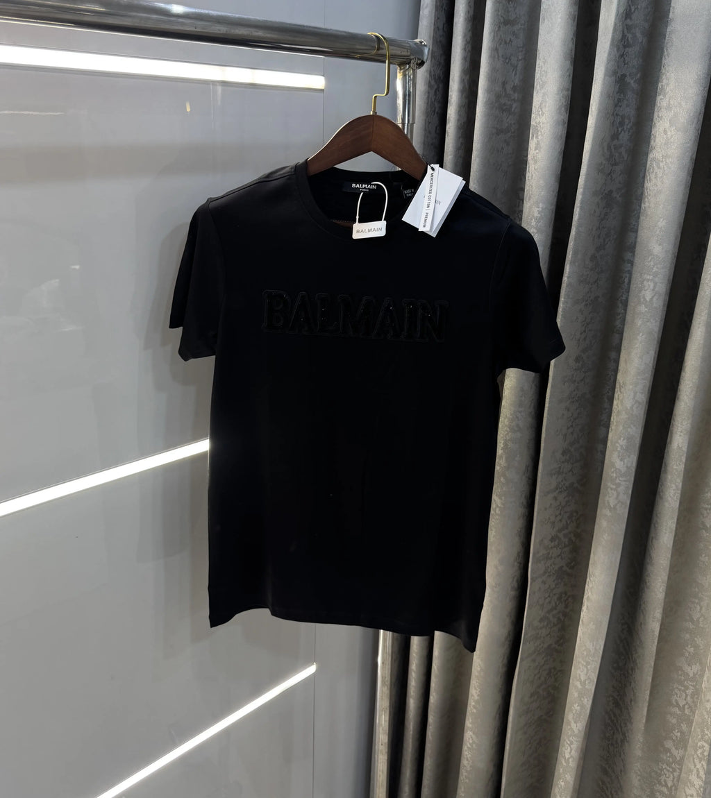 Balmai n Paris Black Logo Work Imported T-Shirt