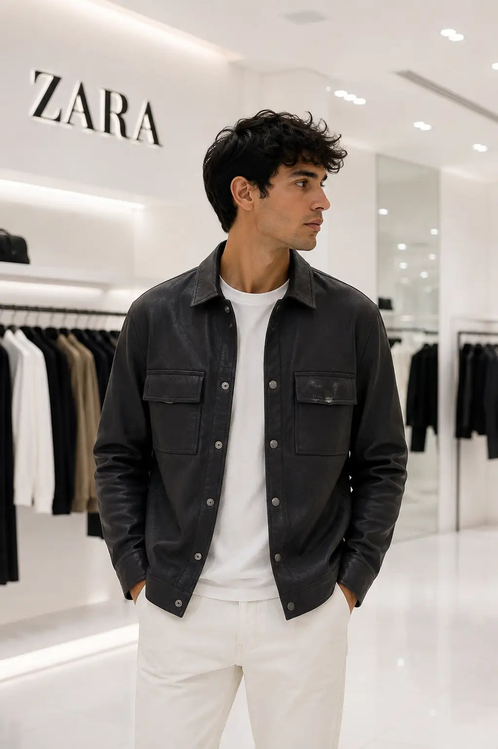 Zar a Black Designer Classic Bomber Jacket Main image