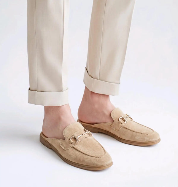 Salvatore_Ferragamo Beige Premium Suede Leather Slip-Ons