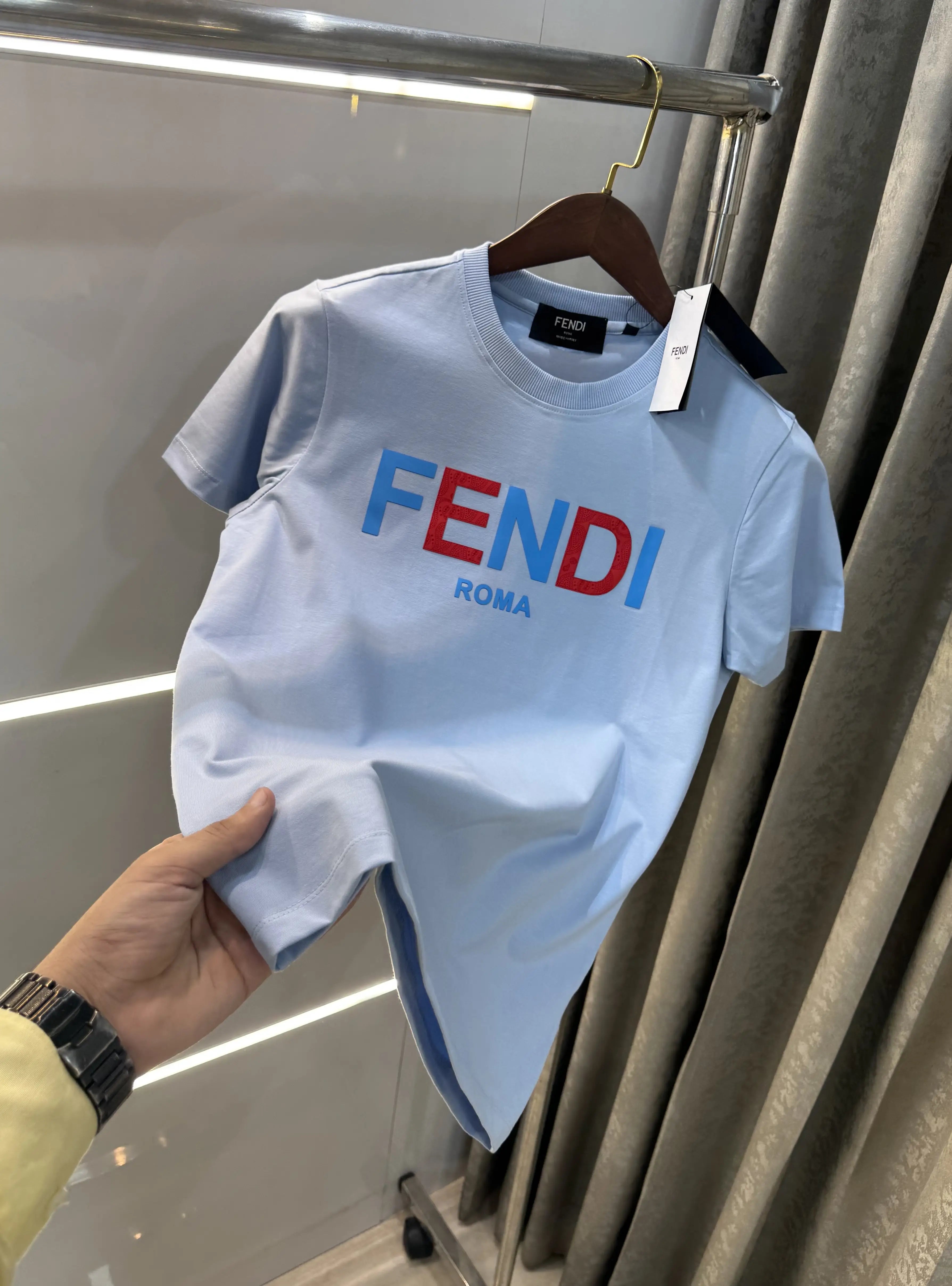 Fend i Sky Blue Logo Work Imported T-Shirt Secondary image