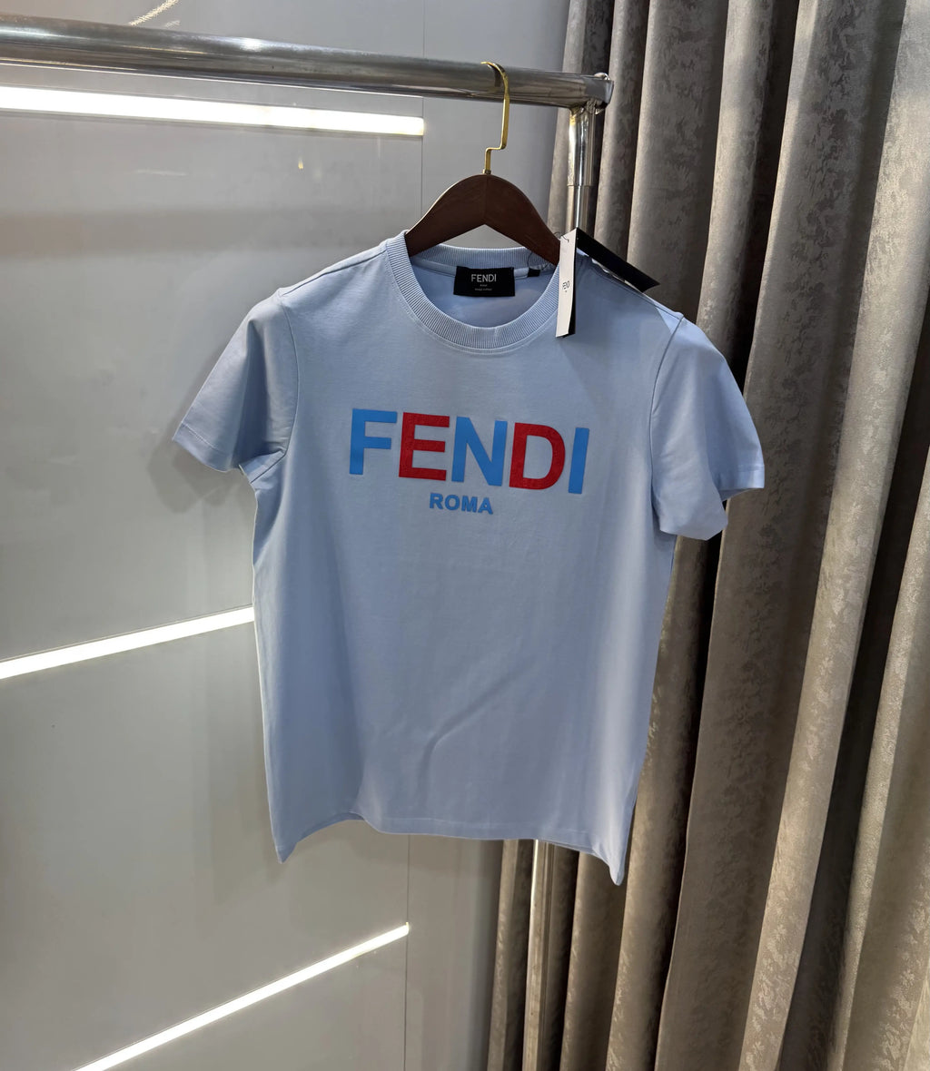 Fend i Sky Blue Logo Work Imported T-Shirt