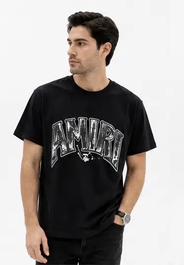 Amir i Black Logo Work Imported Oversized T-Shirt