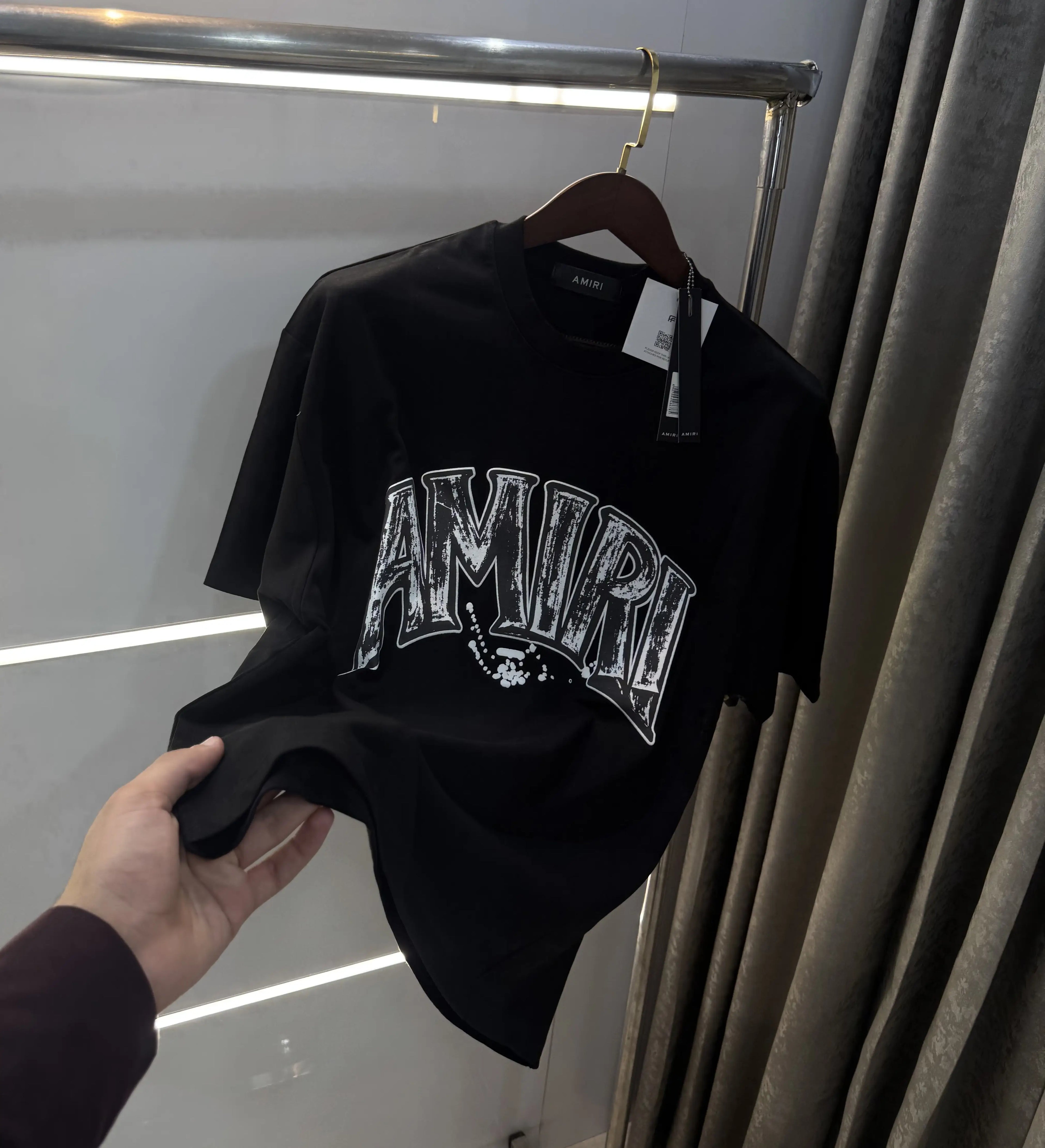 Amir i Black Logo Work Imported Oversized T-Shirt
