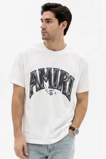 Amir i White Logo Work Imported Oversized T-Shirt