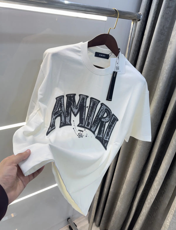 Amir i White Logo Work Imported Oversized T-Shirt