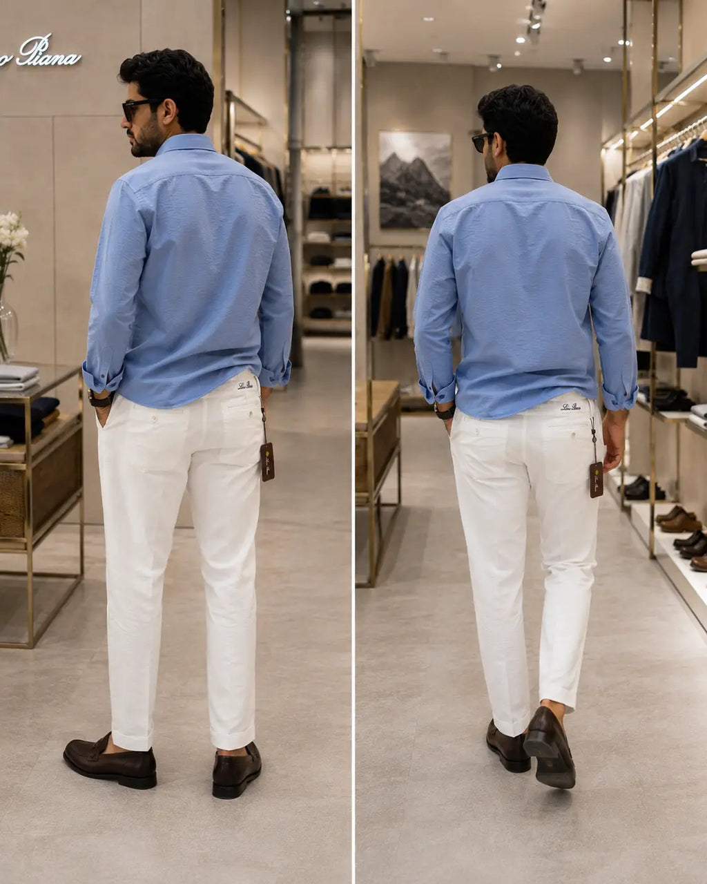 Loro Piana Sky Blue White Italian Imported Combo