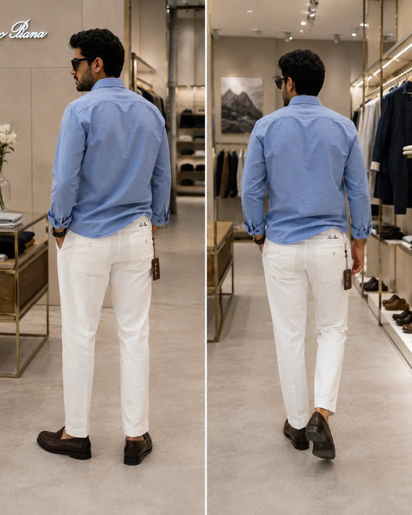 Loro Piana Sky Blue White Italian Imported Combo