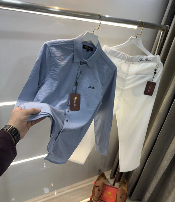 Loro Piana Sky Blue White Italian Imported Combo