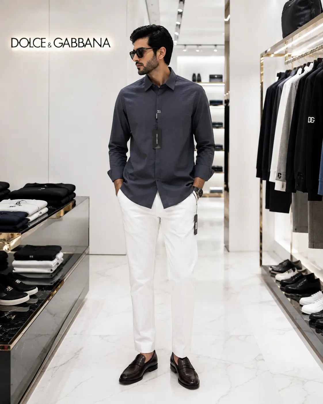 Dolce&Gabban a Grey White Italian Imported Combo Main image