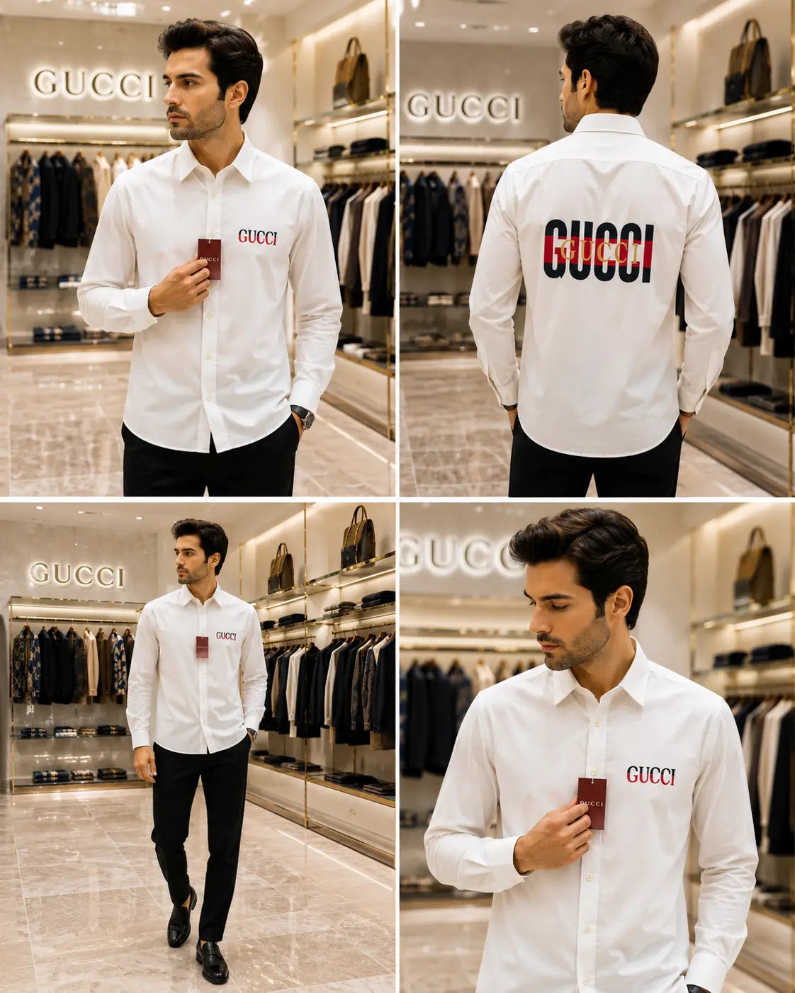 Gucc i White Logo Work Premium Shirt Main image